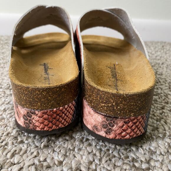 Free People Sidelines Sandals Size 38 or 7.5 Candy Pink Blue Flatform Boho - Picture 9 of 13